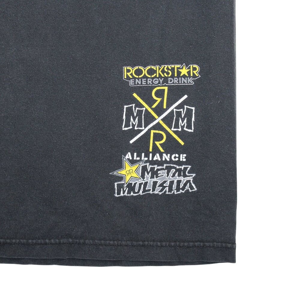 Metal Mullisha RockStar Collab Distressed Graphic Black T-Shirt Rock Gothic - Picture 12 of 13